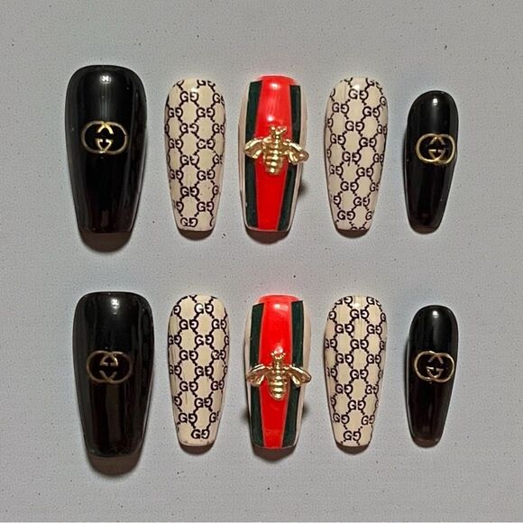 Gucci Other - Custom Handmade Reusable Gucci Designer Press On Nails